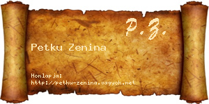 Petku Zenina névjegykártya